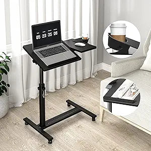 Height Adjustable Rolling Laptop Stand for Home and Office Use