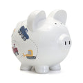 Child to Cherish Ceramic Piggy Bank for Boys - Construction Trucks
