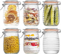 32 Oz Glass Mason Jars with Airtight Lids 6 Pack - Durable Kitchen