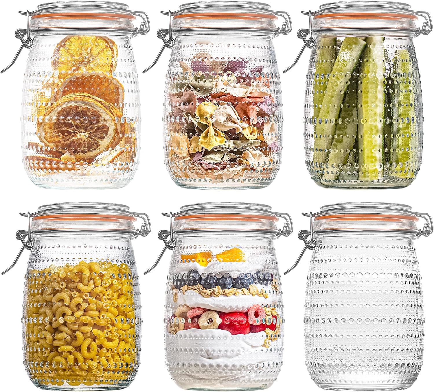 32 Oz Glass Mason Jars with Airtight Lids for Kitchen Storage