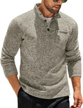 Men's Henley Pullover Sweatshirt Slim Fit Thermal Fleece - Warm