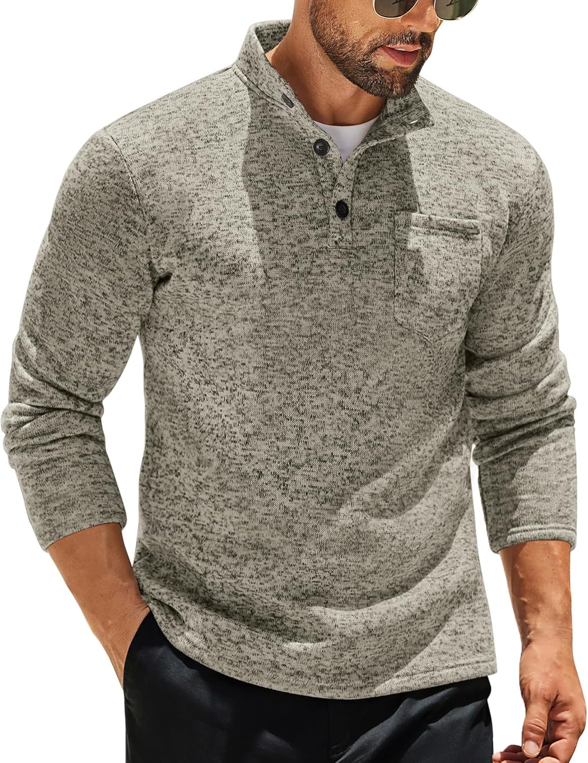 COOFANDY Men's Casual Henley Pullover Sweatshirt for Style