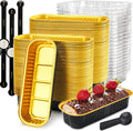 Mini Loaf Pans with Lids 6.8oz Rectangle Aluminum Foil Baking Pans
