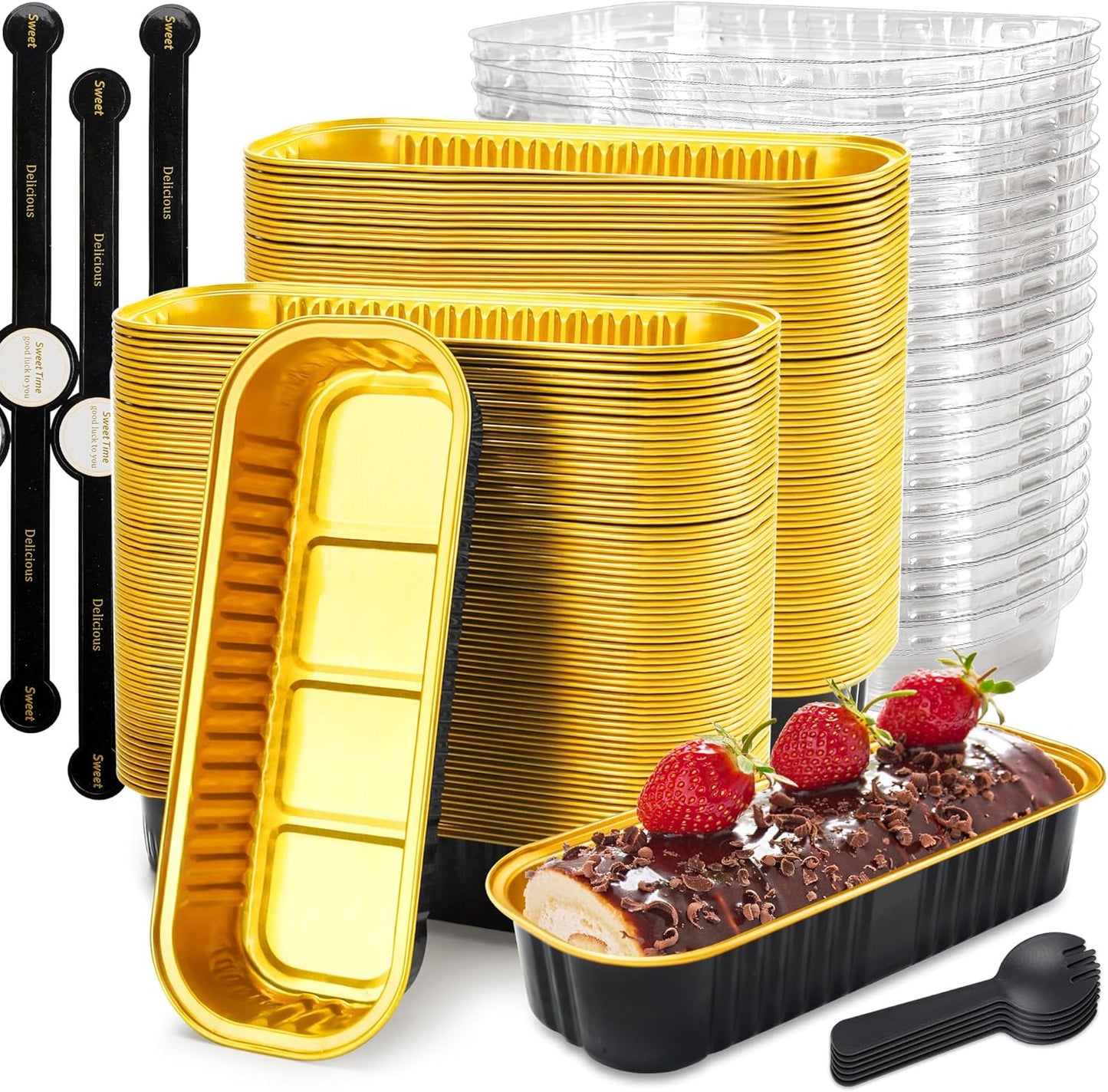 Mini Loaf Pans with Lids for Baking and Party Use - 120 Pack