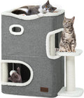YITAHOME 2-Tier Cat House Covered Cat Cave Bed - Cozy Two-Story Condo