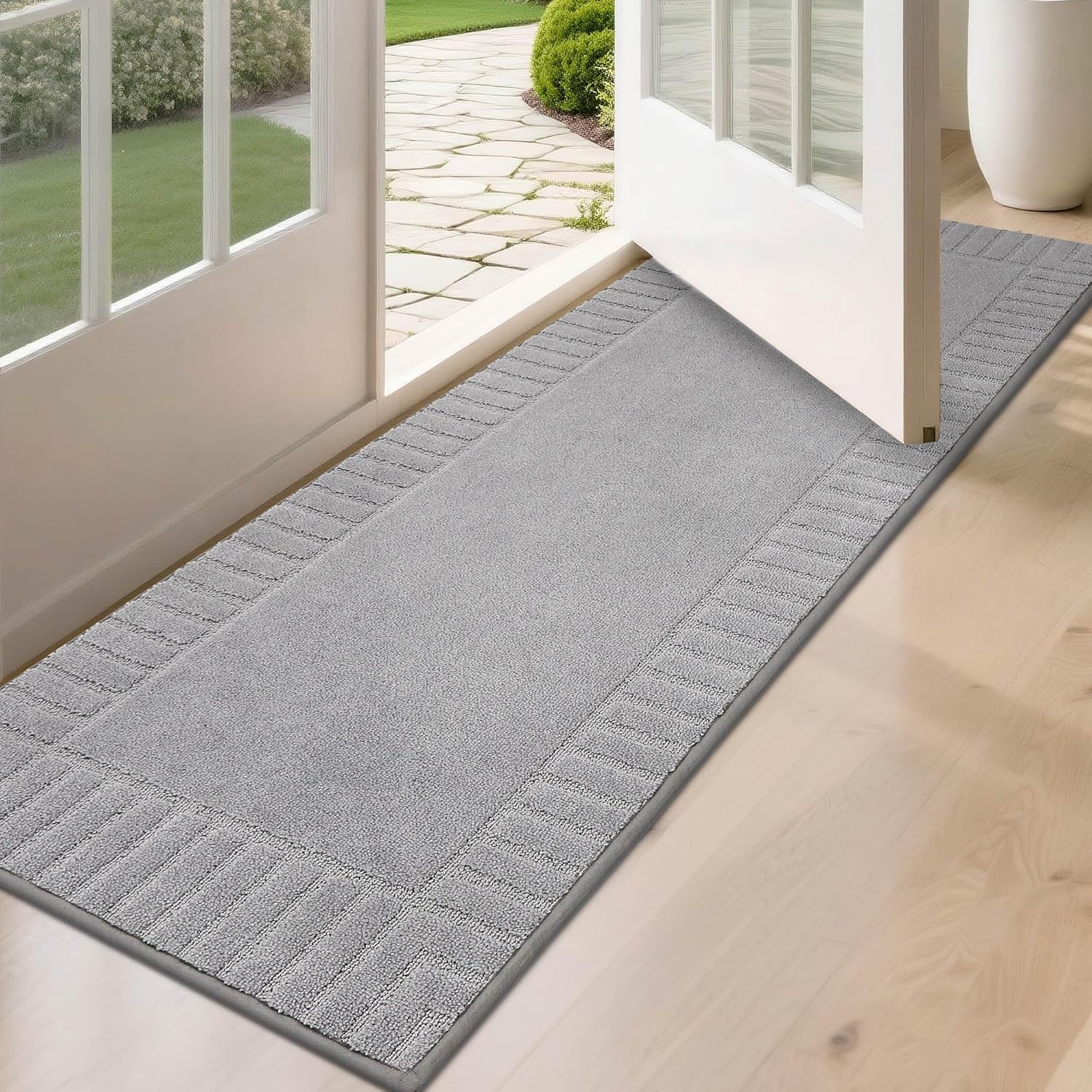 BEQHAUSE Non-Slip Dirt Trapper Door Mat for Home Entrance