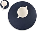 Set of 8 Faux Leather Round Placemats and Coasters - Waterproof, Easy