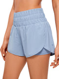 CRZ YOGA 2 in 1 High Waisted Running Shorts 3ft - Lightweight Split