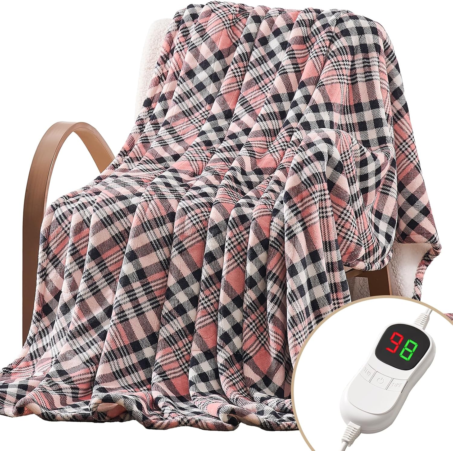 HomeMate Electric Blanket Full Size - Cozy Flannel Heating