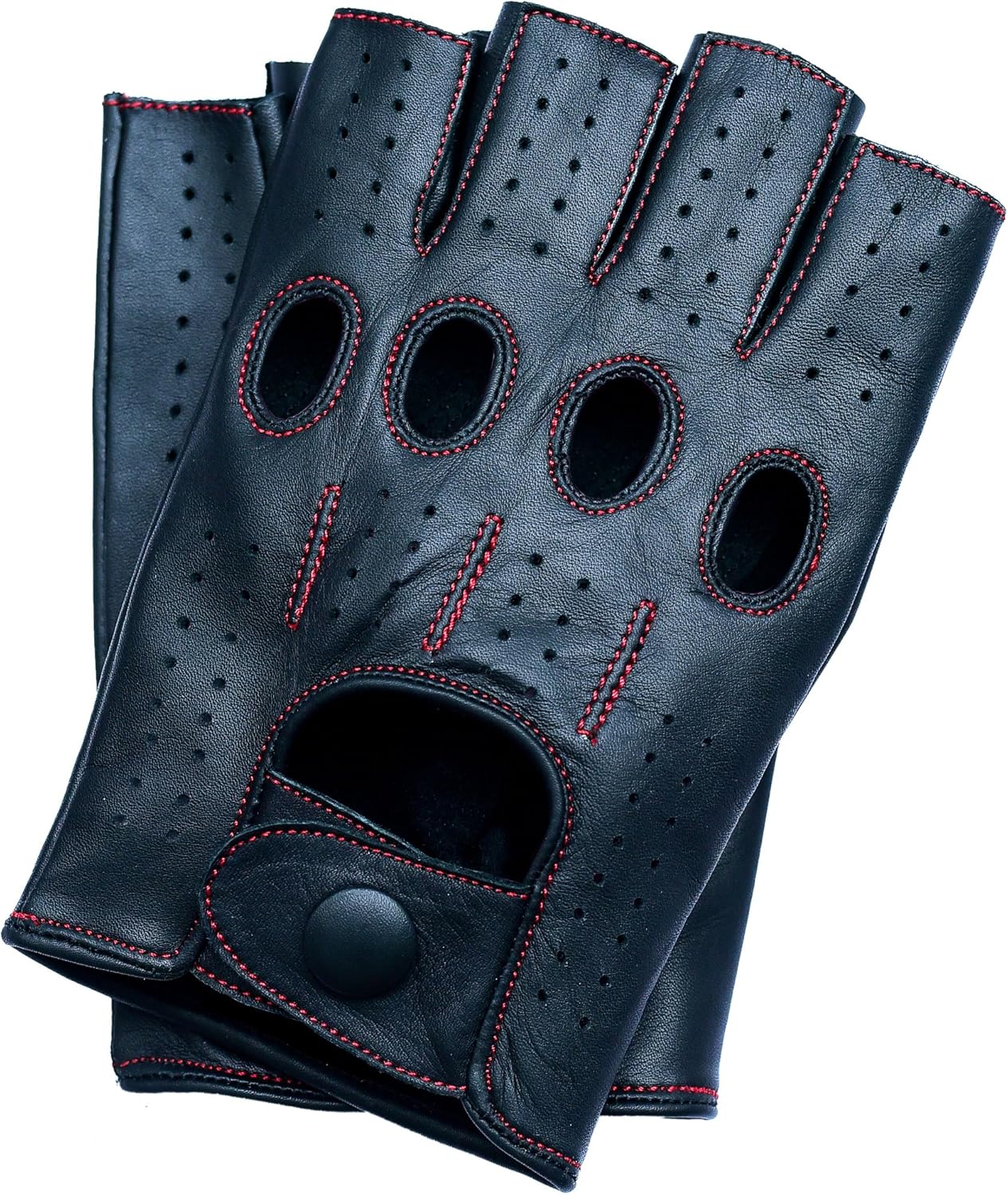Riparo Fingerless Leather Gloves for Men - Perfect for Riding
