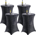 Sparkling Black Glitter Tablecloth Set for Elegant Events
