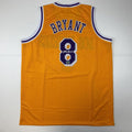 Facsimile Autographed Kobe Bryant #8 LA Yellow Reprint Jersey Size
