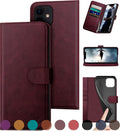iPhone 11 Genuine Leather Wallet Case - RFID Blocking, 4 Card Slots