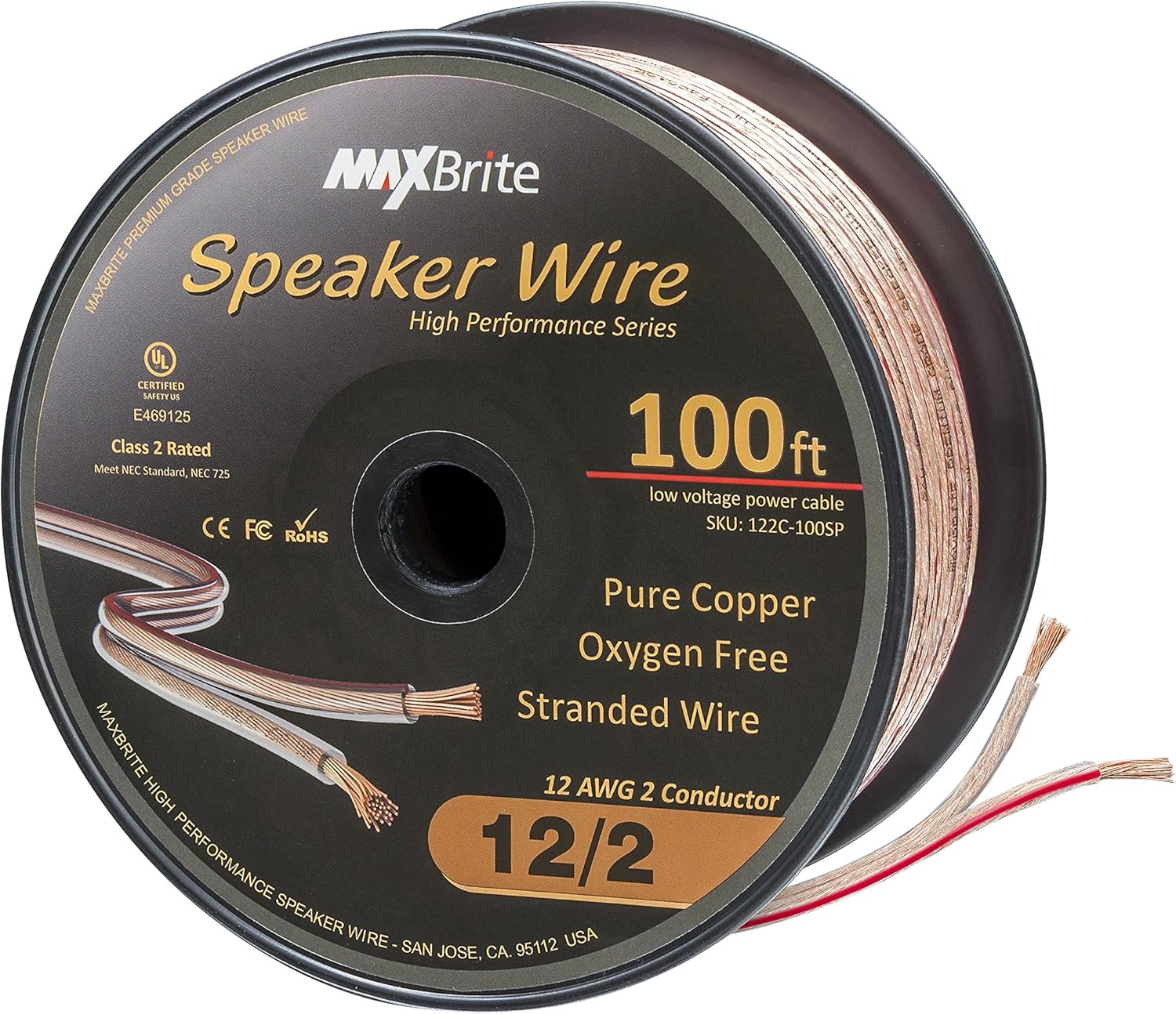 High Performance 12 Gauge Speaker Wire for Clear Sound Quality