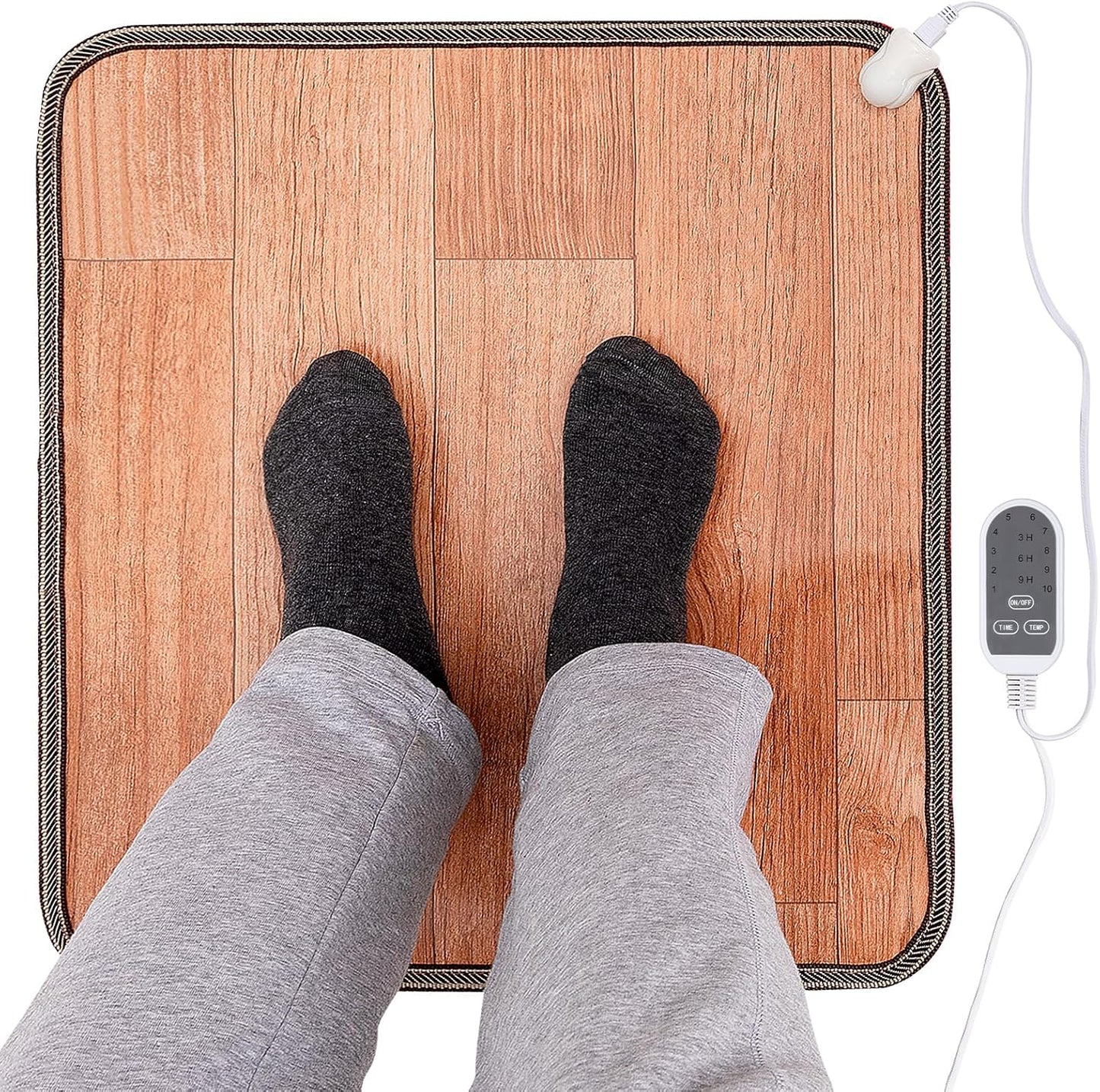 Heated Floor Mat for Home Office - 19.7x21.7in Foot Warmer