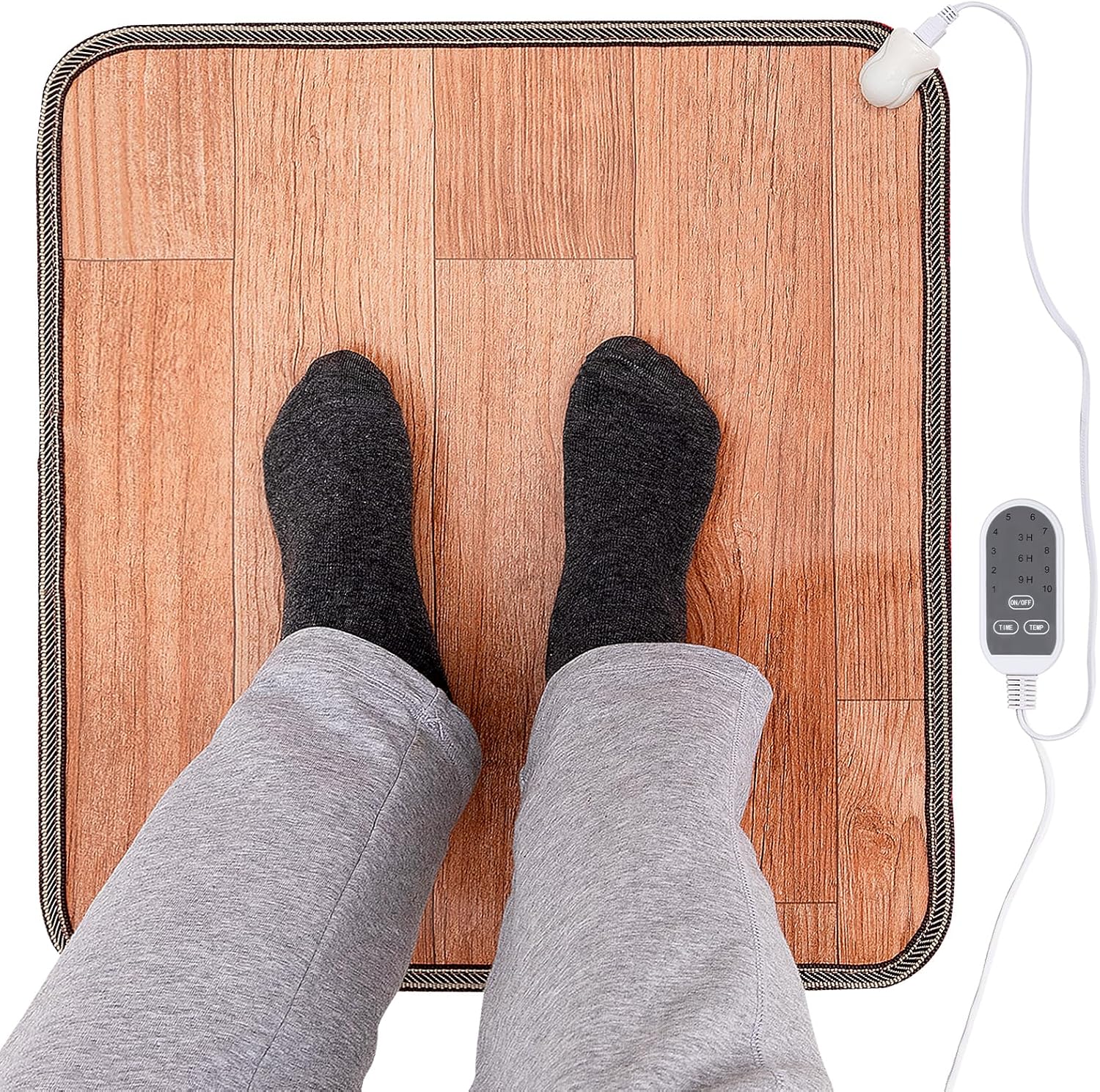 Heated Floor Mat for Home Office - 19.7x21.7in Foot Warmer
