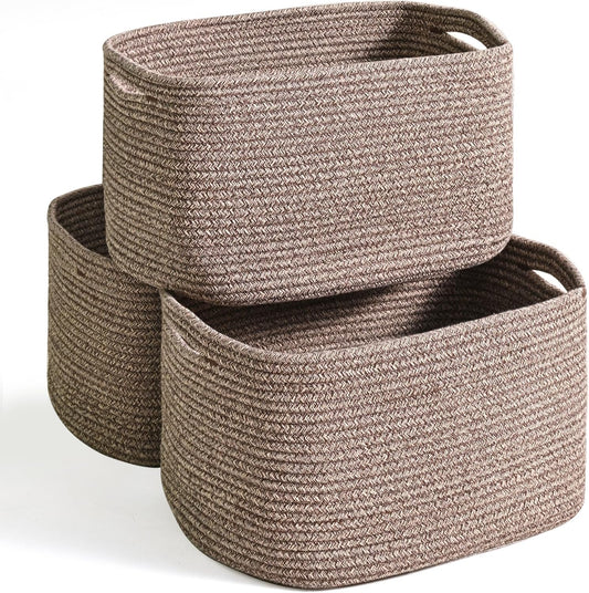 Woven Cotton Rope Storage Baskets for Organizing Your Home