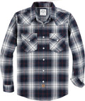 Dubinik Flannel Shirt for Men Western Pearl Snap Long (Style D1KZ)