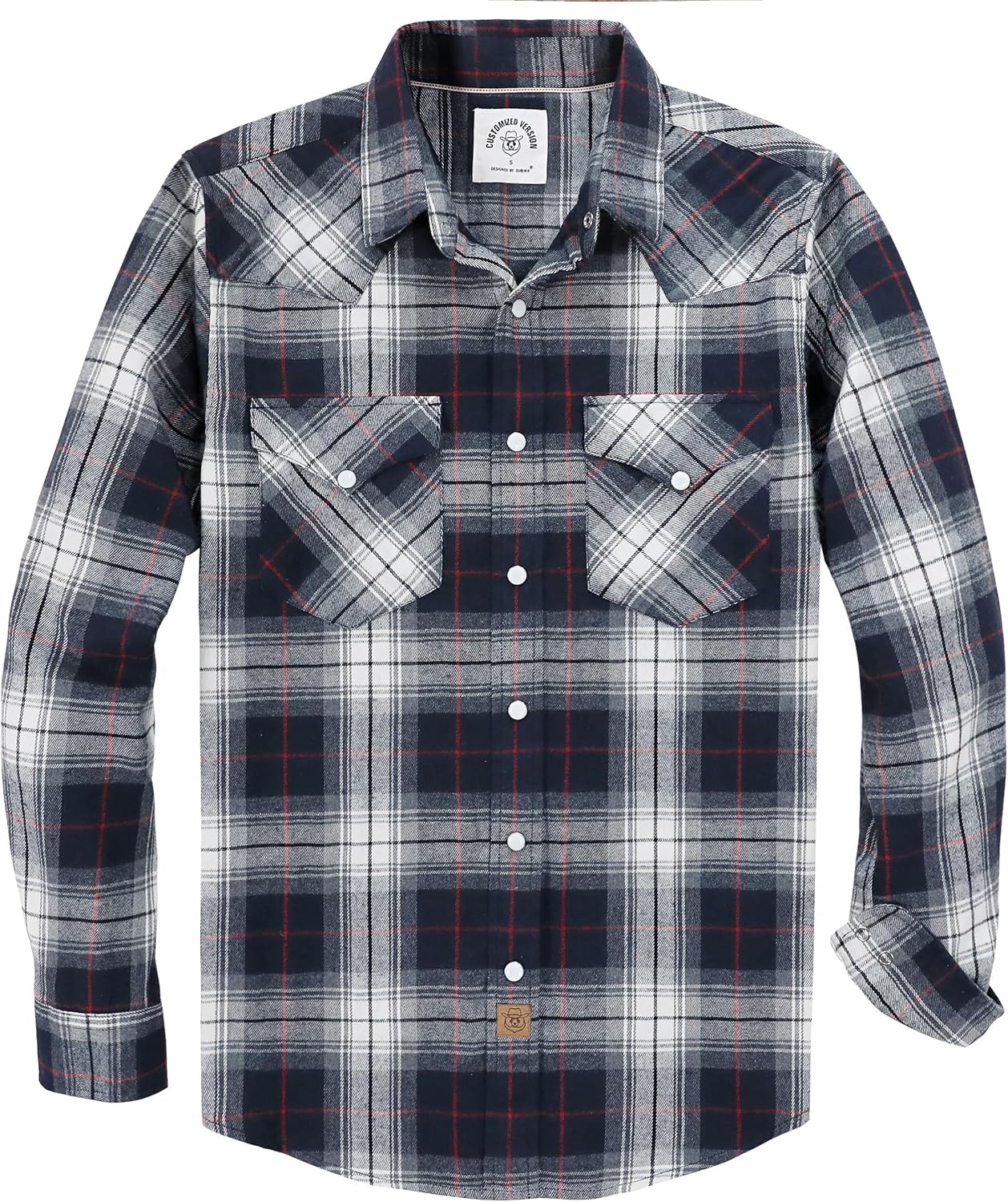 Dubinik Flannel Shirt for Men - Vintage Pearl Snap Plaid Style