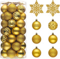 Gold Shatterproof Christmas Ornaments 50ct 2.36 in - Versatile Holiday