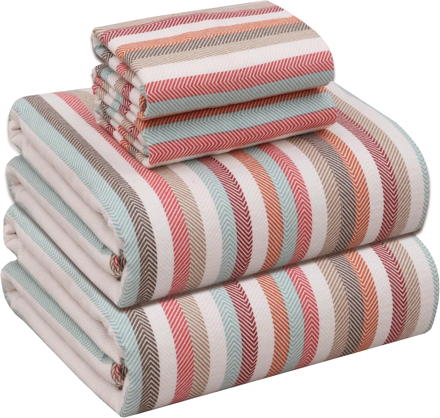 RUVANTI Flannel Sheets Full Size Set - Cozy Cotton Comfort