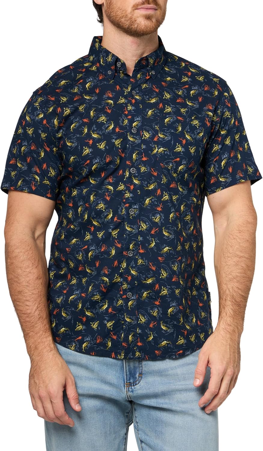 Eddie Bauer Mens Printed Baja Shirt for Classic Summer Style