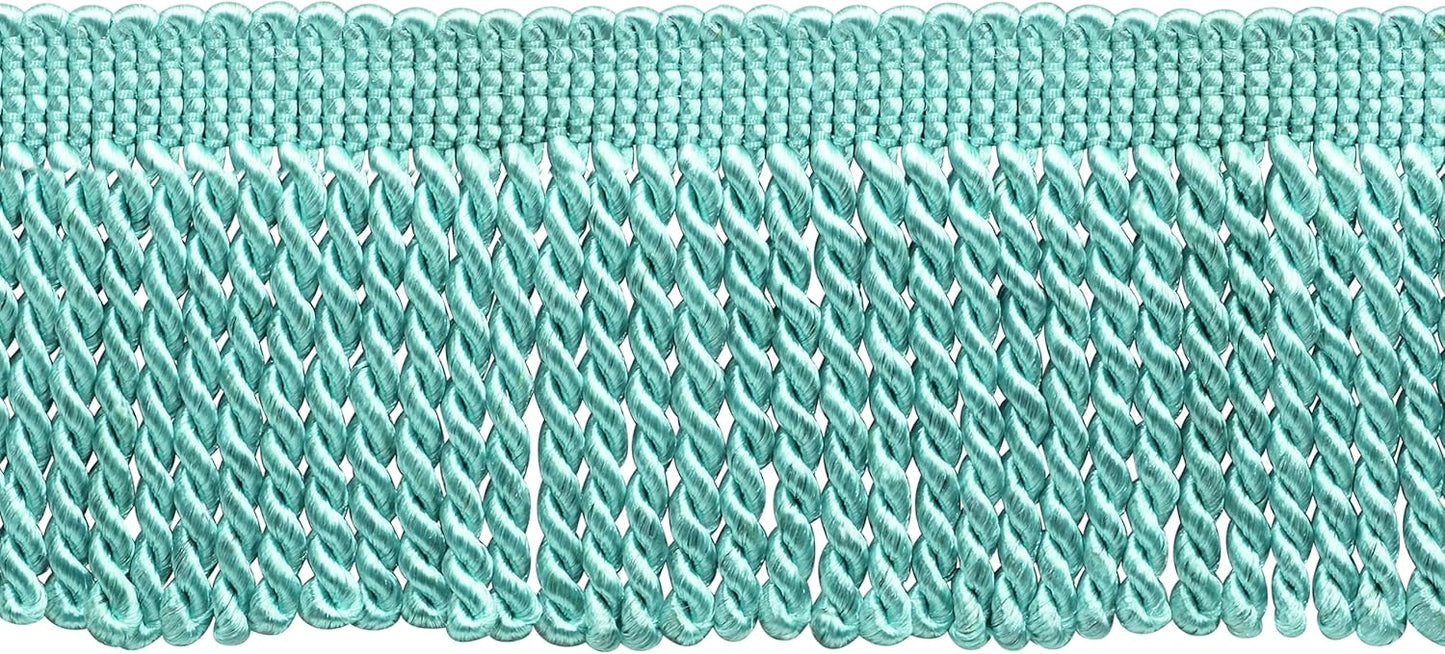 DECOPRO 2 1/2in Bullion Fringe Trim in Aquatic Blue for Elegance