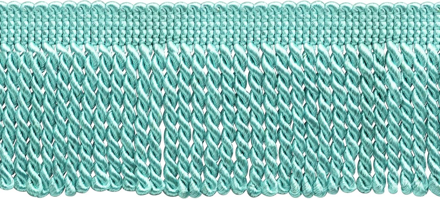 DECOPRO 2 1/2in Bullion Fringe Trim in Aquatic Blue for Elegance