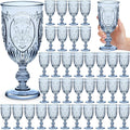 36 Pack Plastic Goblets 10oz Blue Vintage Embossed Retro Party