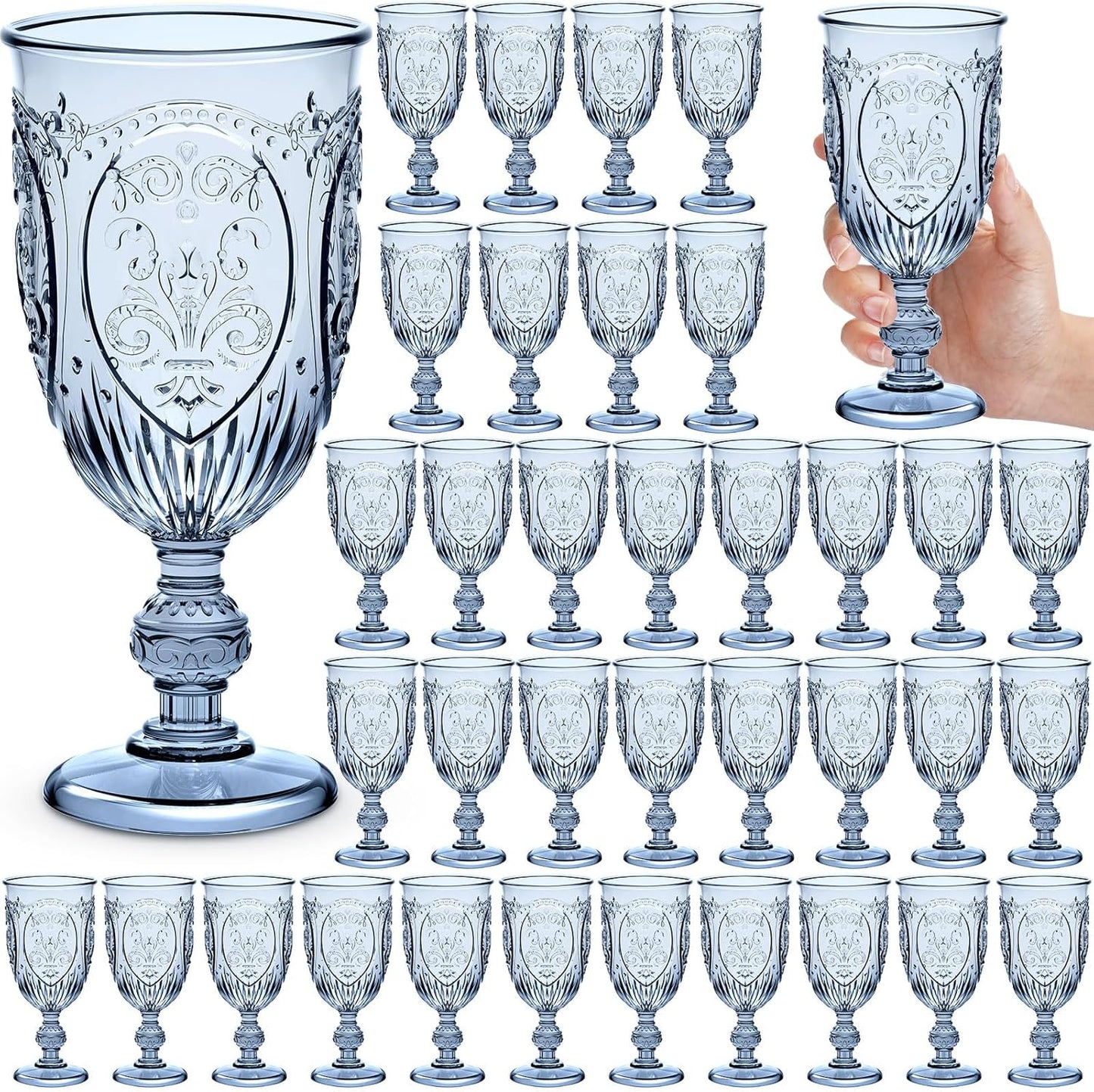 36 Pack Plastic Goblets 10oz for Parties and Celebrations