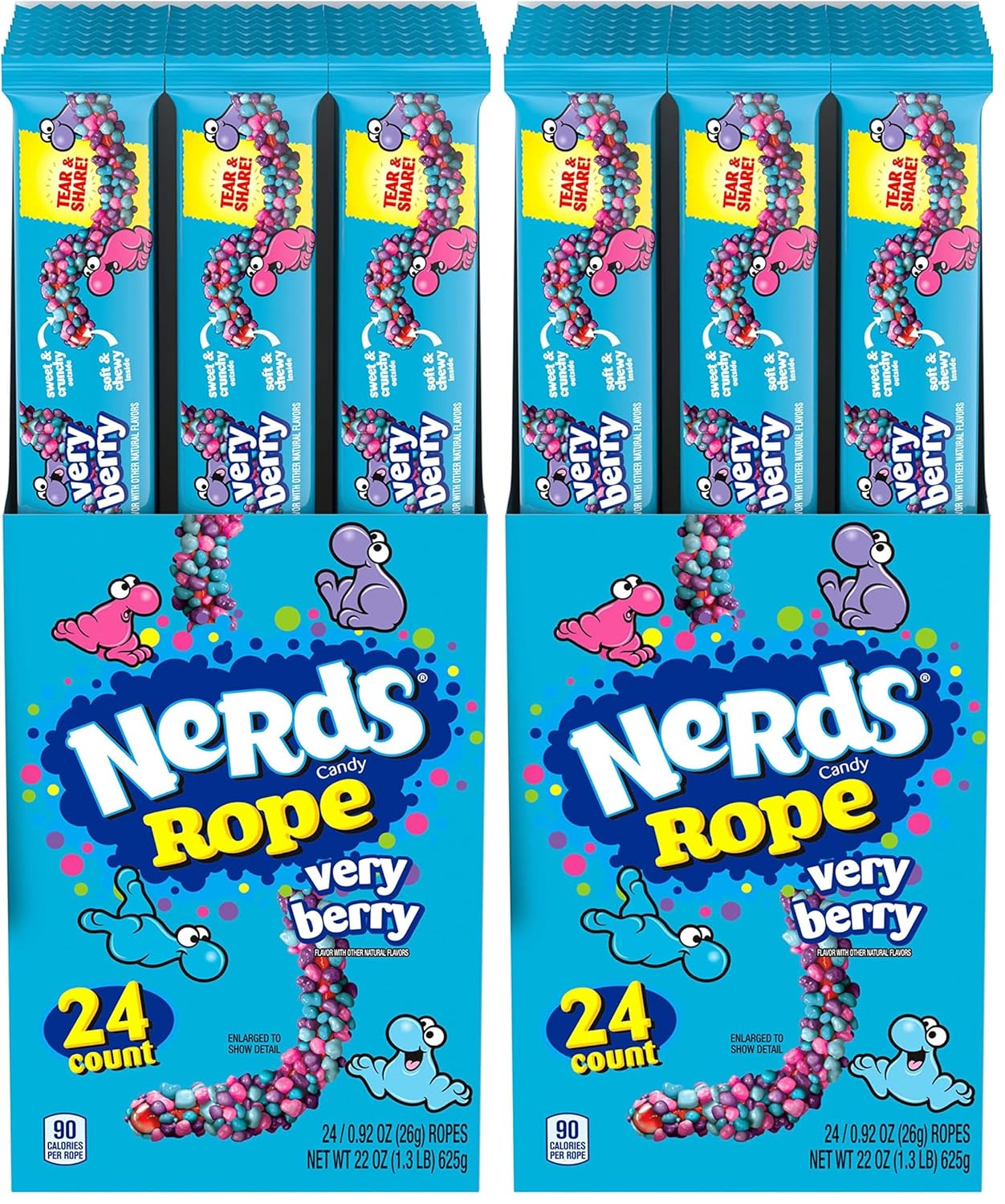 Nerds Rope Candy Very Berry Pack of 48 for Sweet Treats