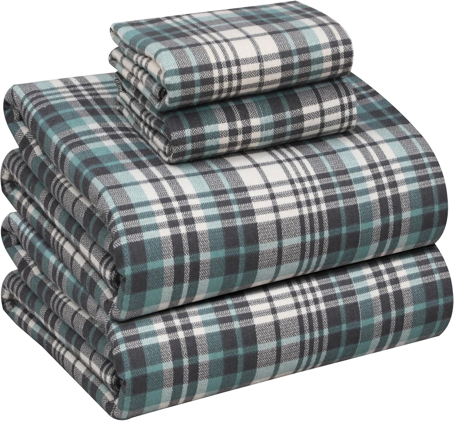 RUVANTI Flannel Sheets Queen Size - 100% Cotton Cozy Set