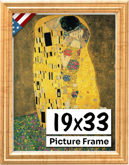 Antique Gold 19x33 Picture Frame for Elegant Wall Decor