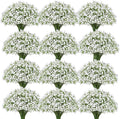 100 Pcs Babys Breath Artificial Flowers - Real Touch White Faux