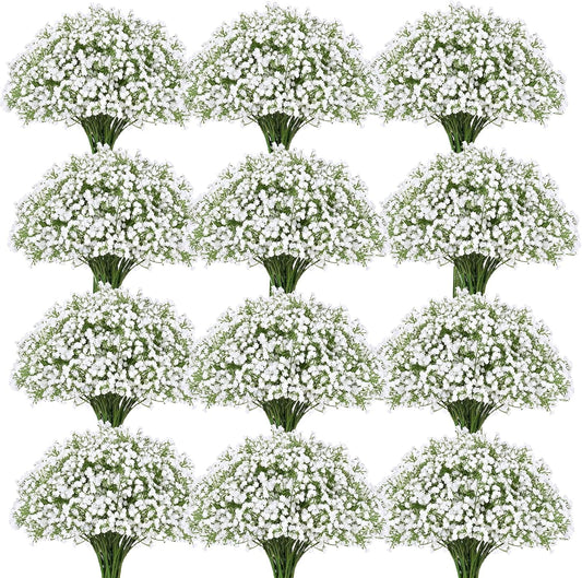 100 Pcs Artificial Baby's Breath Flowers for Wedding Decor