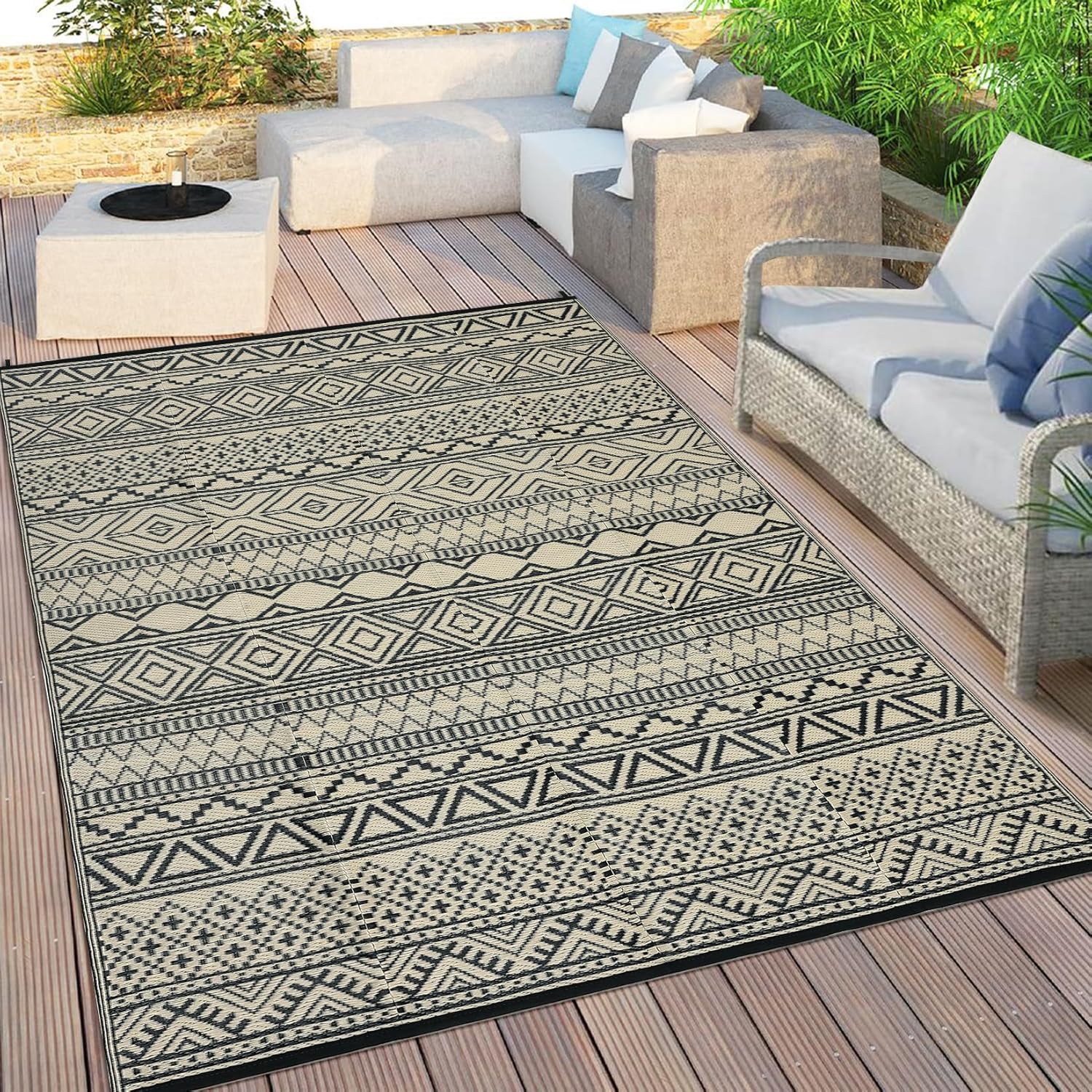 Garvee Outdoor Rugs 5x8 for Patios Waterproof and Reversible