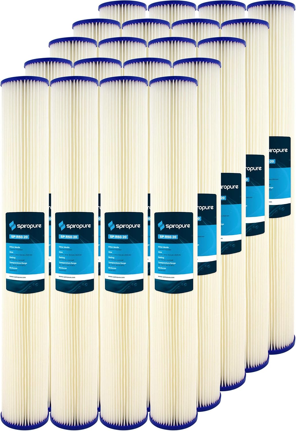 SpiroPure SP-R50-20 20x2.5 50 Micron Pleated Filter Cartridge