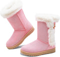Obtaom Womens Mid Calf Faux Suede Winter Snow Boots - Soft Fur Lining
