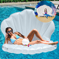 JAMBO Inflatable Seashell Pool Float - Comfortable Tanning Lounger