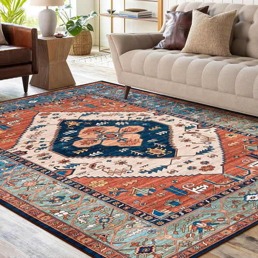 Lahome Oriental Washable Rug 6x9 for Living Room and Office