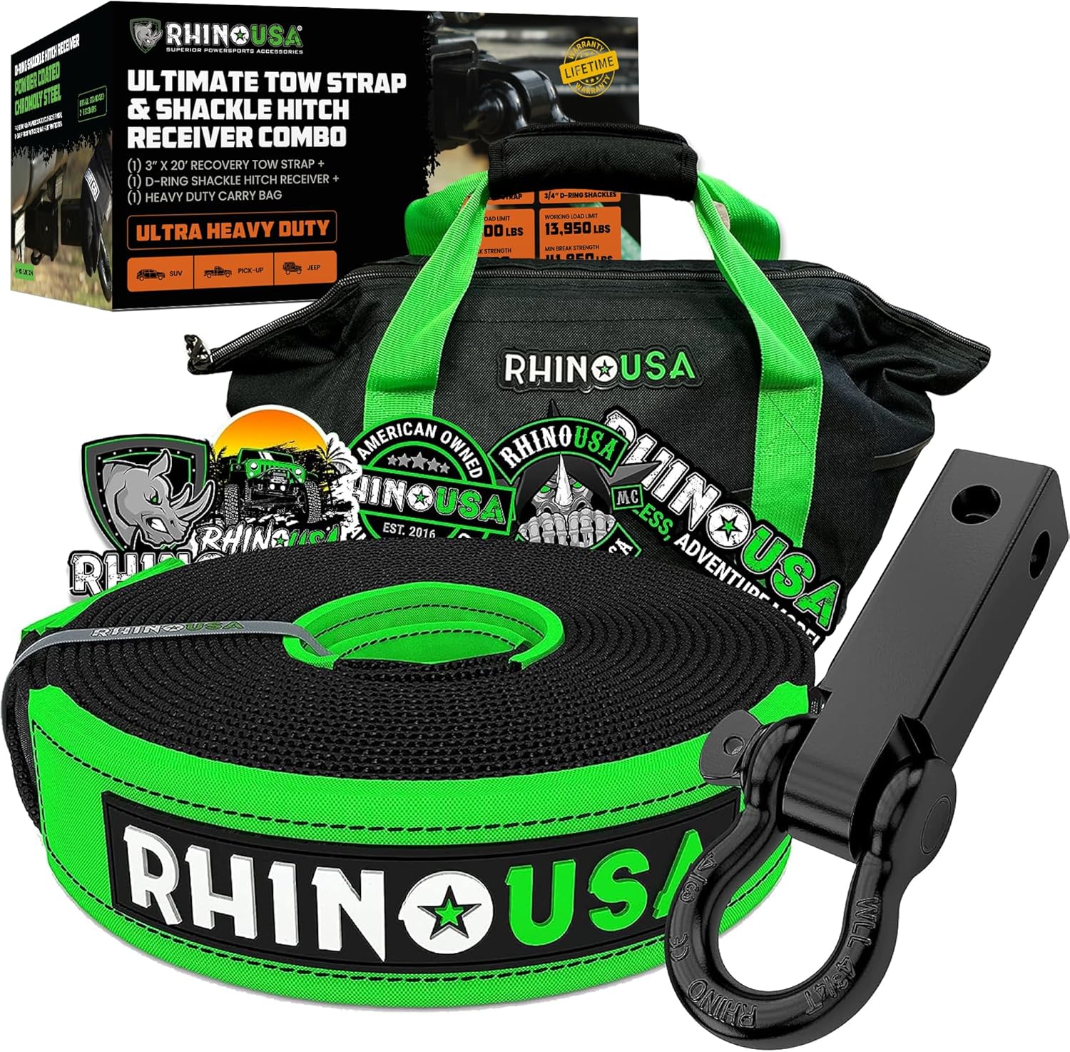 Rhino USA Heavy-Duty Recovery Gear Combos for Off-Road Vehicles