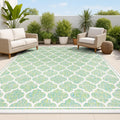 JONATHAN Y Moroccan Trellis Indoor Outdoor Area Rug 4X6 Cream Green
