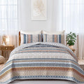 Yellow Blue Boho Quilt Full Size - Lightweight All-Season Quilt Set