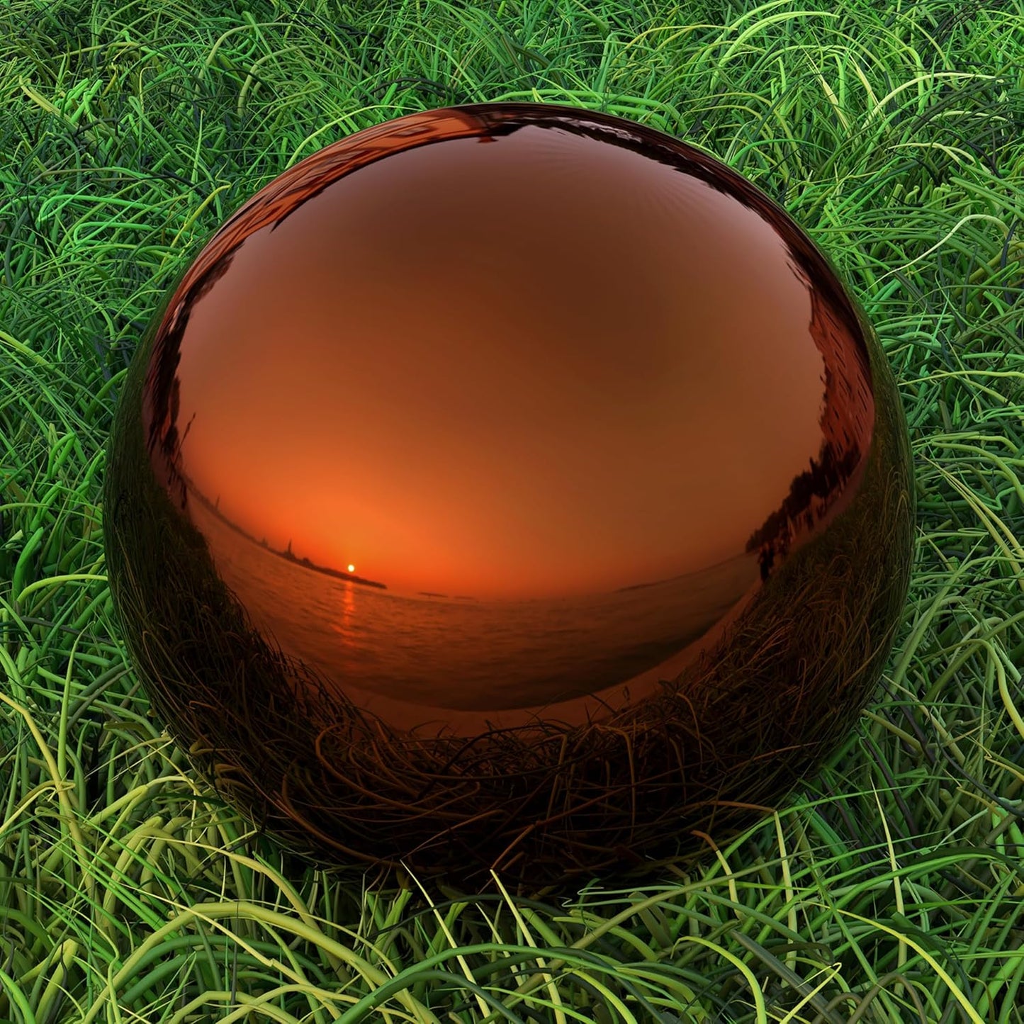 Copper Stainless Steel Gazing Mirror Ball for Garden Decor
