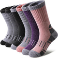 Kids Merino Wool Hiking Socks 6 Pairs - Thick Thermal Cushion Crew