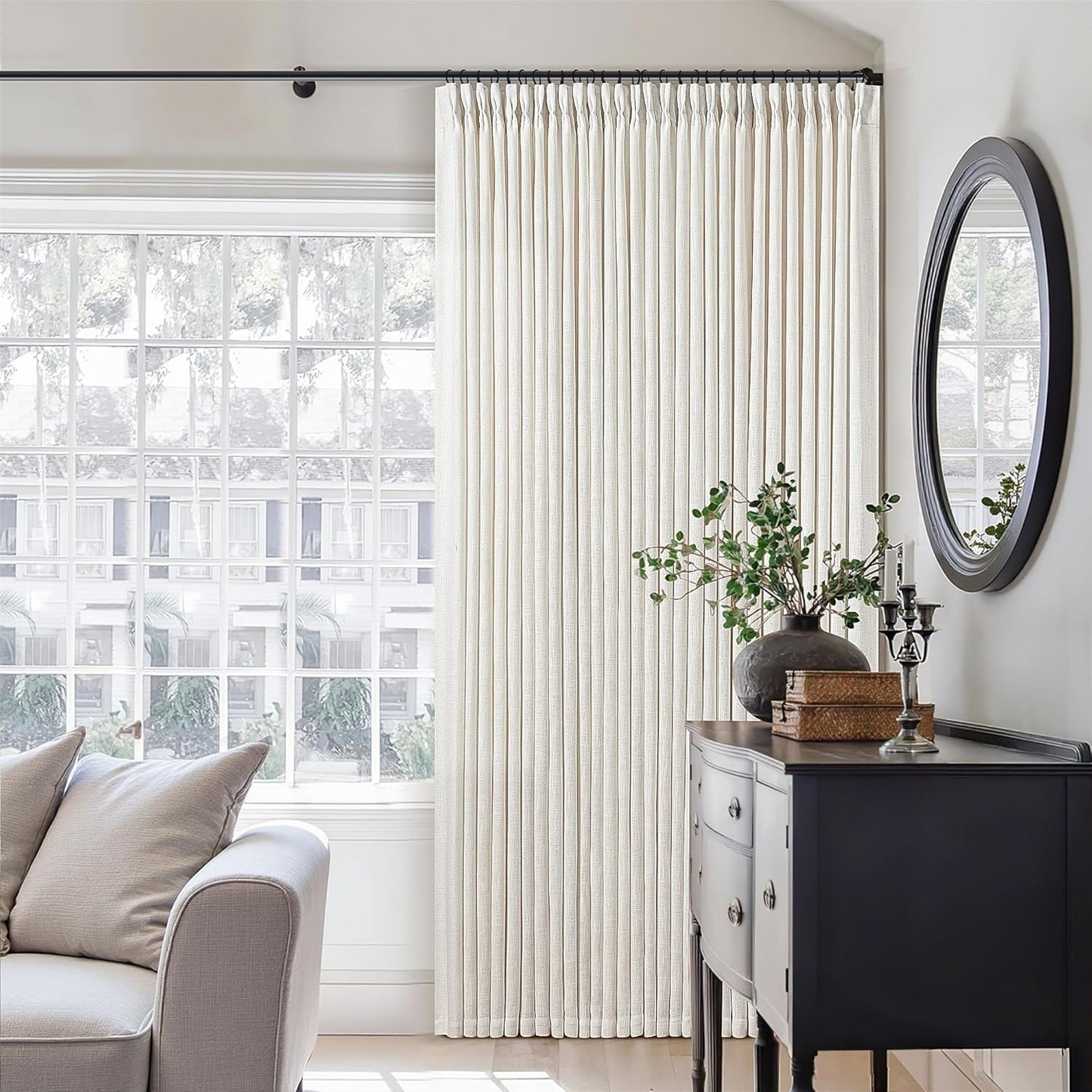 Pinch Pleated Extra Wide Curtain Panels for Patio Doors 90 in
