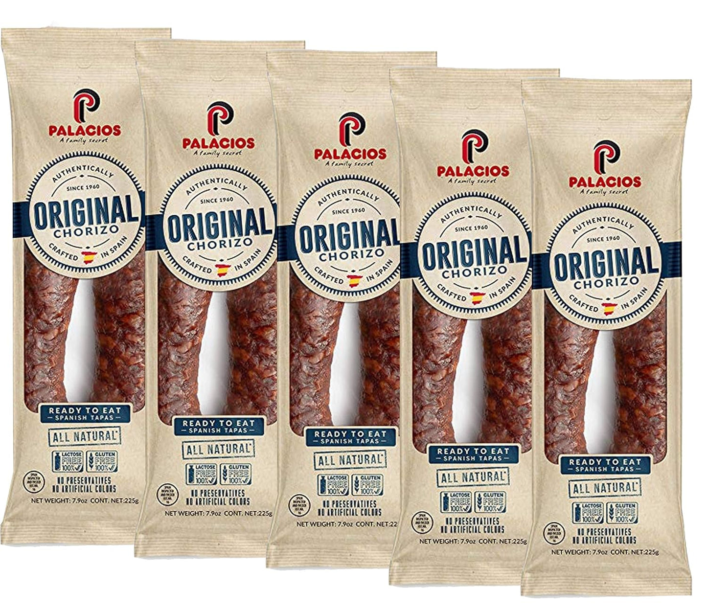 Palacios Mild Chorizo - Gourmet Spanish Sausage Pack of 5