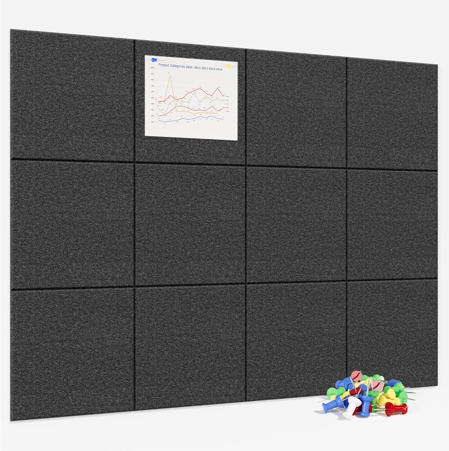Large Cork Board for Wall, 48in x 36in Bulletin Board