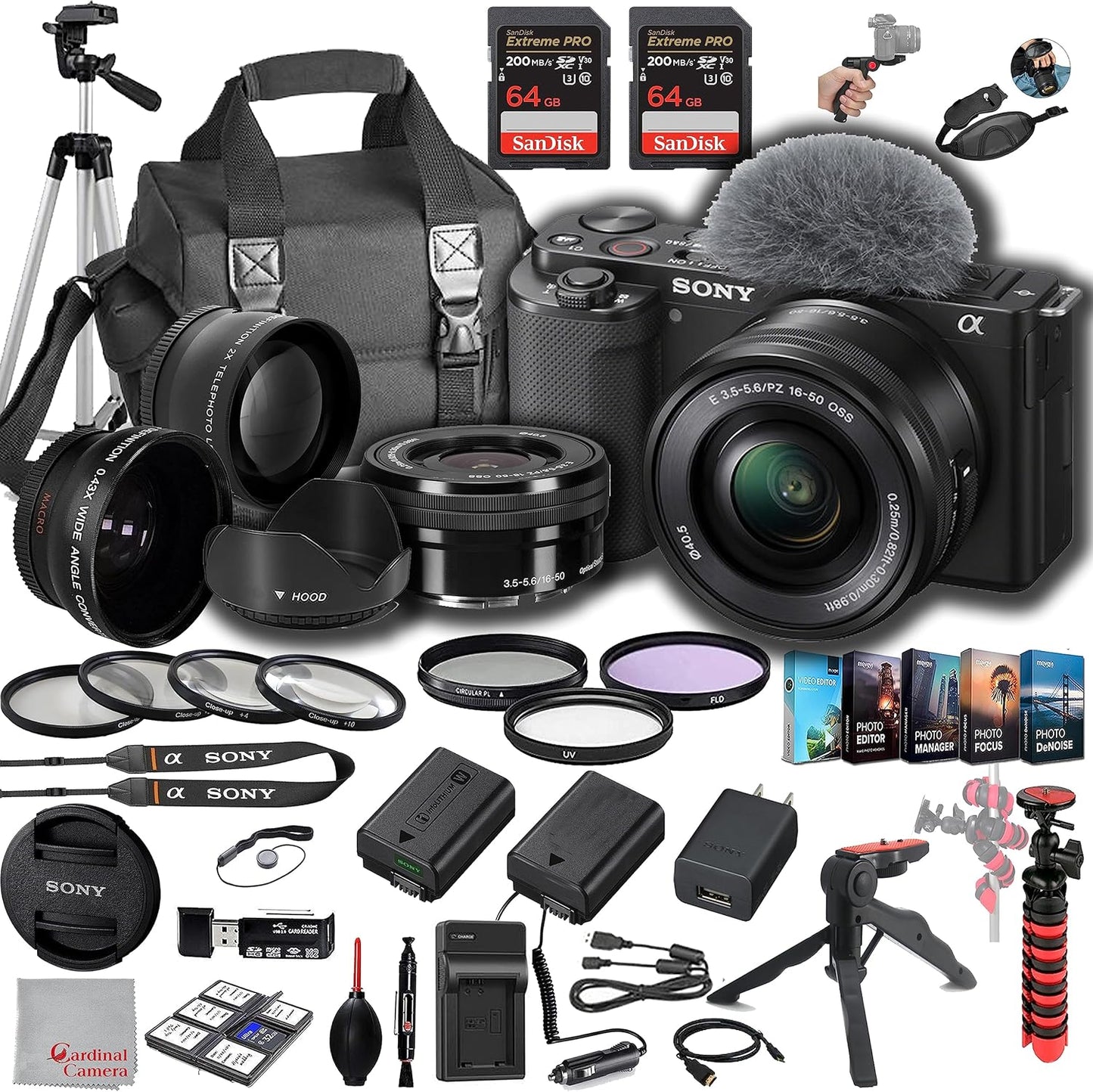 Sony ZV-E10 Mirrorless Camera Bundle with 16-50mm Lens & More