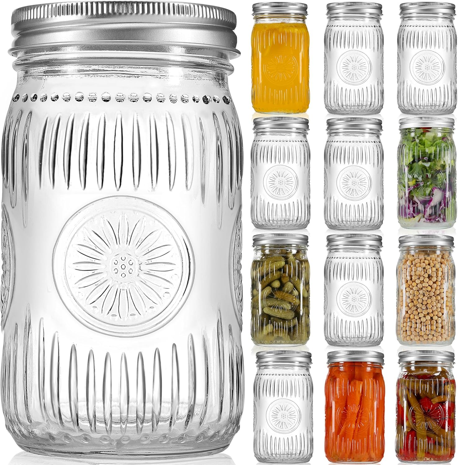 32 oz Wide Mouth Mason Jars for Food Storage and Crafts